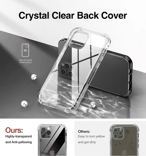 Miniatura 3 de SURITCH Funda transparente para iPhone 12/iPhone 12 Pro de 6.1 pulgadas, [protector de pantalla integrado] cubierta protectora de cuerpo completo a