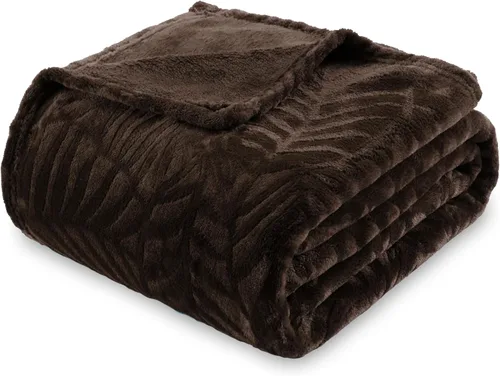 Miniatura 8 de SOCHOW - Manta Uragiri, de franela, vellón, ligera, muy suave y acogedora, de 50 x 60 pulgadas, con diseño de leopardo, en color negro