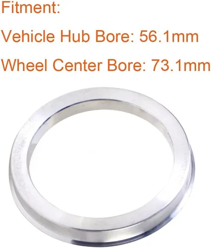 Miniatura 3 de 4 anillos centrados en el cubo de la rueda de 56.1 a 73.1 pulgadas OD = 2.878 in ID = 2.209 in - Anillos de rueda de aleación de aluminio 73.1 a 56.1