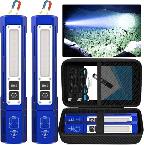 Miniatura 13 de Linternas recargables de alto lúmenes, linterna magnética de bolsillo pequeño superbrillante, 8 modos de luz LED táctica, potente luz de trabajo