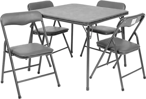 Miniatura 23 de Flash Furniture Mindy Kids - Juego de mesa y sillas cuadradas plegables de 5 piezas para guardería y aulas, juego de mesa de actividades y sillas