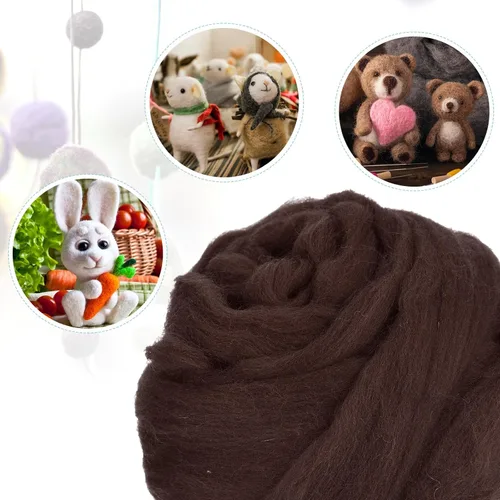 Miniatura 22 de uxcell Lana de fieltro con aguja, hilo de lana de fibra natural de 3.5 onzas para fieltro húmedo, manualidades, materiales de bricolaje