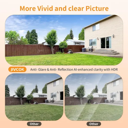 Miniatura 6 de Cámara de ventana de 3 MP 2K, cámara WiFi de 2.4 GHz y 5 GHz para interiores y exteriores, para seguridad en el hogar con visión nocturna a