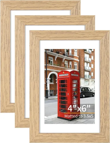 Miniatura 15 de ATOBART Juego de 3 portarretratos de 4 x 6, marco de fotos de madera negra para pared y mesa, se adapta a 3.5 x 5 pulgadas con paspartú o 4 x 6 sin