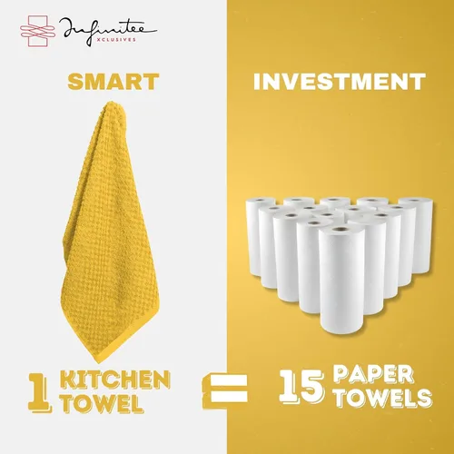 Miniatura 6 de Infinitee Xclusives Toallas de Cocina Premium - [Paquete de 12] 100% Toallas de Mano de Cocina de Algodón (38 x 63,5 cm) - Toallas de Cocina