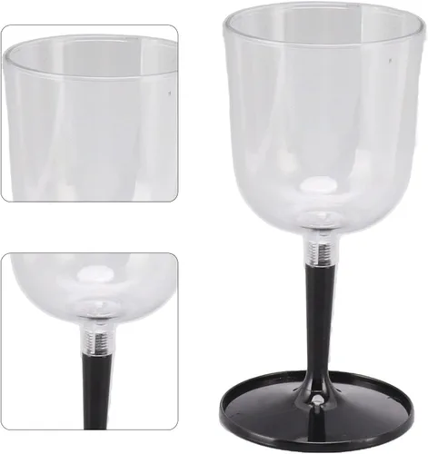Miniatura 9 de GLOGLOW Copa de vino plegable, copas de vino portátiles de viaje, copas de vino de plástico transparente inastillables para barbacoa al aire libre