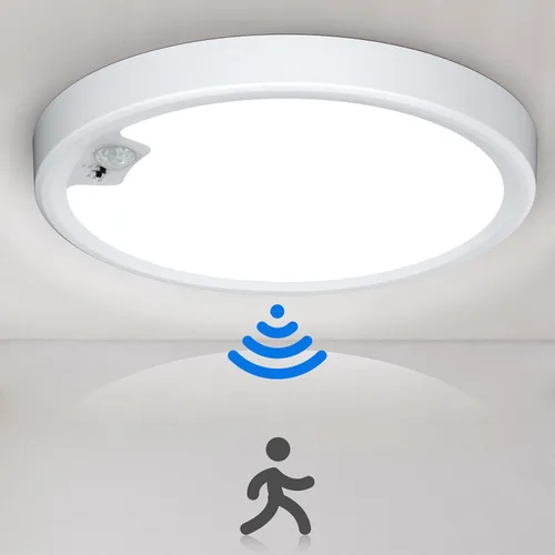 Miniatura 8 de Luces de armario recargables con sensor de movimiento, luz de techo a batería, luz inalámbrica con sensor de movimiento para interiores, luz