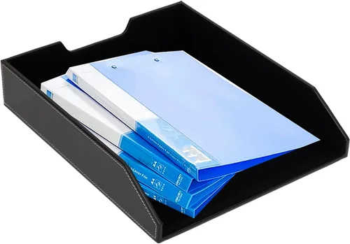 Miniatura 6 de Juego de 6 piezas de suministros de oficina/organizador de escritorio con almohadilla de escritura de cuero para escritorio, bandeja de papel