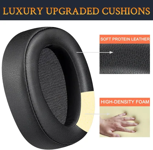 Miniatura 5 de SOULWIT Almohadillas para auriculares Sony WH-H900N (h.Ear on 2) y MDR 100ABN (h.Ear on) Auriculares con cancelación de ruido, almohadillas con Negro