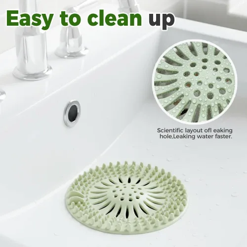 Miniatura 4 de Recogedor de pelo de silicona para desagüe de ducha, paquete de 3 protectores de drenaje para tina, colador, cubierta de drenaje para ducha, Gris