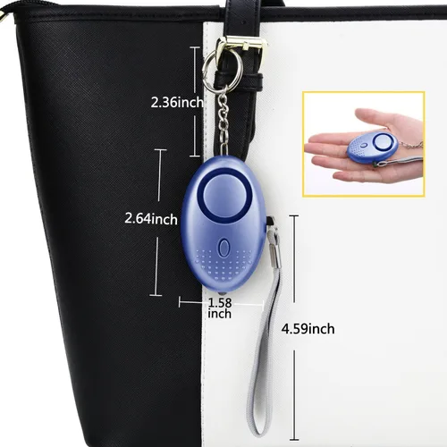 Miniatura 4 de Alarma personal para mujeres, 10 paquetes de 140 dB de emergencia de autodefensa de emergencia con luz LED para mujeres, niños y ancianos (colorido)
