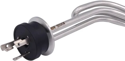 Miniatura 6 de DERNORD Calentador de agua de inmersión de acero inoxidable con elemento calefactor de ondulación de triple abrazadera de 240 V 5500 W con enchufe