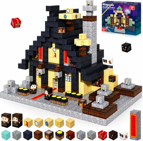 Miniatura 11 de GraceDuck Bloques magnéticos con caja de hierro, 45 bloques de construcción magnéticos de viaje, juego educativo STEM de construcción para niños a