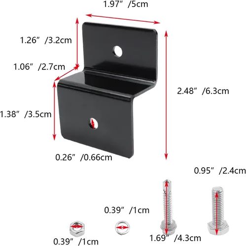 Miniatura 2 de KUMGROT Soportes de panel solar Z de 2.48 pulgadas, soportes de panel solar de aleación de aluminio para paneles solares, techo, caravana, barco