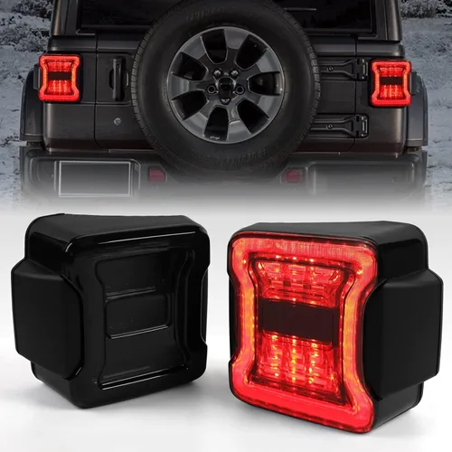 Miniatura 5 de Luces traseras mejoradas para Jeep Wrangler JK JKU 2007-2018, [JK upgrade JL] [lente ahumada] [Plug n Play] Accesorios