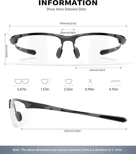 Miniatura 5 de ANYLUV Gafas de luz azul para hombre: gafas de bloqueo de luz azul de fibra de carbono ligeras anti para protección ocular