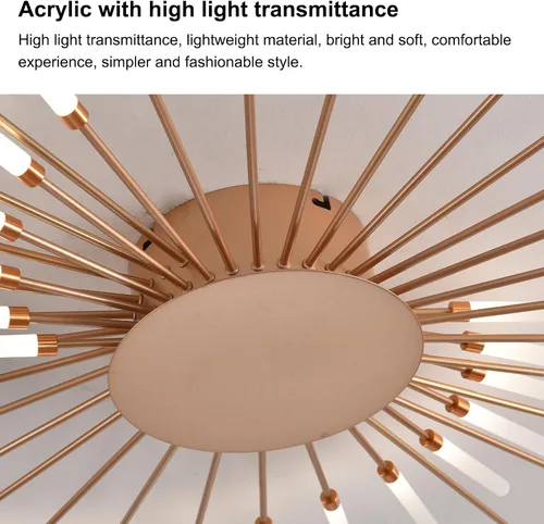 Miniatura 5 de Lámpara de techo LED moderna, con forma de flor de 42 cabezales, accesorios de iluminación para sala de estar, lámpara de montaje empotrado