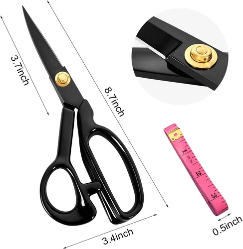 Miniatura 2 de Tijeras de tela de alta resistencia de 8 pulgadas, tijeras a medida, cuchillas ultra afiladas y asas de agarre cómodo, para oficina, hogar, costura