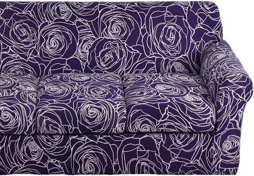 Miniatura 23 de Fundas elásticas para sofá de 1/2/3 cojines, funda estampada con fundas de cojín de asiento separadas, fundas de sofá lavables, protector de muebles