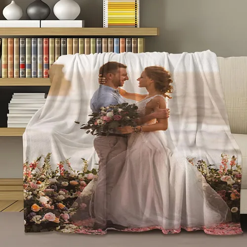 Miniatura 3 de Regalos para parejas, manta personalizada con foto, manta de franela personalizada, regalos para novio, novia, mujeres, hombres, mamá, papá, K-1 Foto
