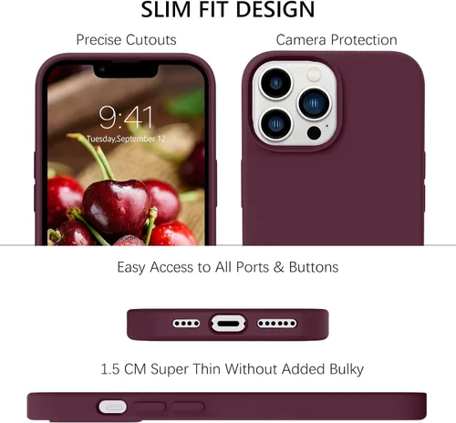 Miniatura 111 de GUAGUA Funda compatible con iPhone 17 Pro Max de 6.9 pulgadas, silicona líquida, goma de gel suave, delgada, forro de microfibra delgada