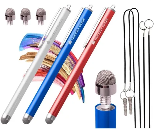 Miniatura 3 de The Friendly Swede Lápiz capacitivo extra largo para pantalla táctil, juego de 3 lápices capacitivos de alta precisión de 7.3 pulgadas, incluye