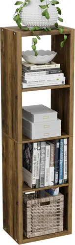 Miniatura 27 de VDNEND Organizador de Almacenamiento en Cubos Estantería, Estante Cúbico Decorativo de 11 pulgadas con Respaldo Abierto y Borde Engrosado, Marrón