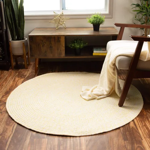 Miniatura 80 de Super Area Rugs Farmhouse - Alfombra trenzada de algodón reversible para cocina, gris y blanco, 4 x 6 pies, ovalada