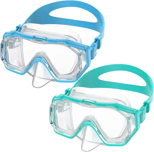 Miniatura 9 de WSTOO Adults Swim Goggles with Nose Cover to Prevent Water Inhaling, Anti-Fog Swimming Mask for Youth Men Women Negro+negro rojo