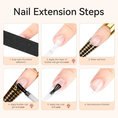 Miniatura 9 de Makartt Clear Builder Gel de uñas 7 en 1, esmalte de uñas de gel, capa base de goma, fortalecedor de luz UV dura, extensión de diamantes