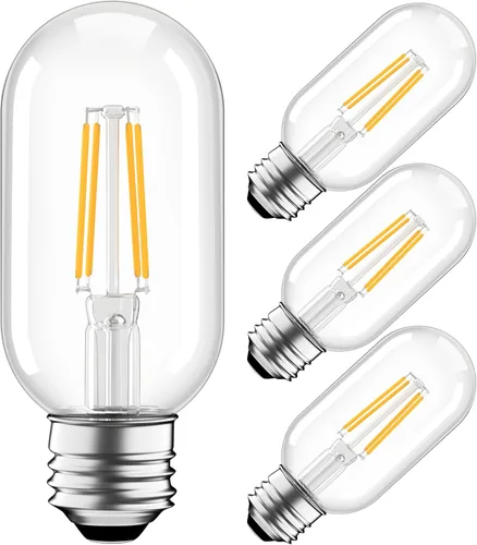 Miniatura 12 de Bombillas tubulares regulables E26 de 40 W, bombillas LED T10 de 4 W, 2200 K, blanco suave tipo T Bulbo sin parpadeo, para lámpara de araña