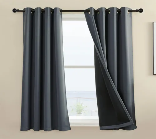 Miniatura 57 de Rutterllow - Cortinas 100% opacas, paneles de cortina con ojales, aislamiento térmico y bloqueo de luz para habitación y sala de estar