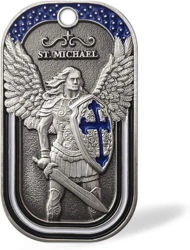 Miniatura 2 de Collar con dije de collar con dije de placa de perro de San Miguel el Arcángel