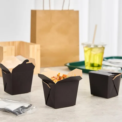 Miniatura 4 de Restaurantware Cajas chinas para llevar, paquete de 25 cajas de 8 onzas, resistentes a la grasa, contenedores de comida para llevar, desechables