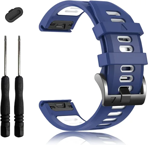 Miniatura 19 de EZMVZKU 26mm Quickfit Watchbands for Fenix 8 AMOLED 51mm/Fenix 7X/7X Pro/6X/6X Pro/5X Plus/3 HR, Sport Silicone Straps Compatible with Garmin Enduro