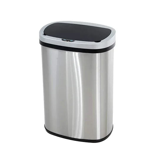 Miniatura 8 de Bote de basura automático de acero inoxidable con tapa, 13 galones y 50 litros, antihuellas, diseño silencioso, para cocina, oficina, dormitorio