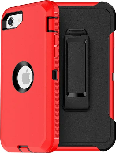 Miniatura 12 de MXX Funda diseñada para iPhone SE 2020/SE 2022, funda protectora resistente con protector de pantalla [3 capas] cubierta de protección de goma