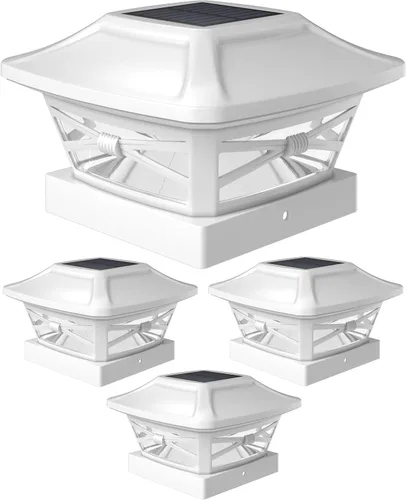 Miniatura 13 de Davinci Lighting Renaissance Luces Solares para Tapas de Postes Exteriores - Incluye Bases para Postes 4x4 5x5 6x6 - Luz LED Brillante - Blanco
