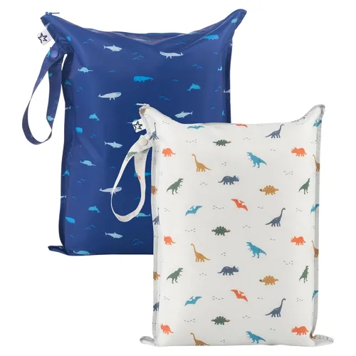 Miniatura 14 de Tiny Twinkle Bolsas Húmedas a Prueba de Desorden Paquete de 2 Bolsas Húmedas Reutilizables e Impermeables para Trajes de Baño Ropa de Bebé