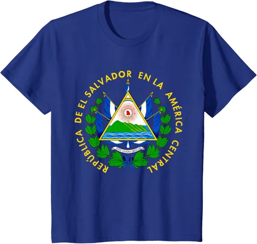 Miniatura 57 de Camiseta con diseño de emblema de la bandera de El Salvador