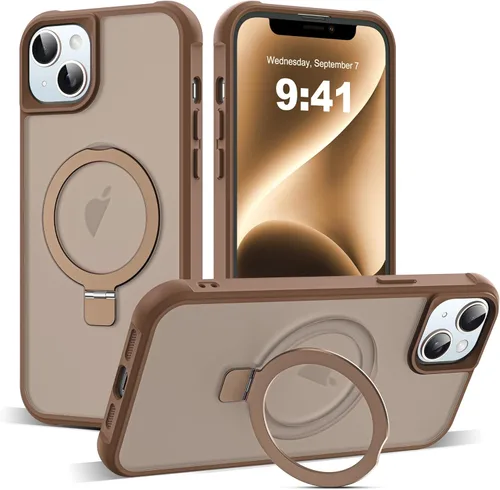 Miniatura 108 de SKYLMW – Funda compatible con iPhone 12 Pro Max y iPhone 13 Pro Max con soporte magnético invisible tipo anillo, fundas translúcidas para teléfonos
