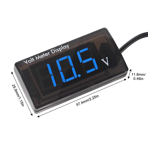 Miniatura 2 de 2 PCS Voltímetro Digital DC 5-28V para Coche, Medidor de Voltaje 12V, Medidor de Audio para Coche, Pantalla LED, Medidor 12V Impermeable, Medidor