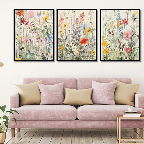 Miniatura 8 de Kit de pintura por números para adultos con marco de madera, kit de pintura por números de flores silvestres para adultos, kit de pintura acrílica