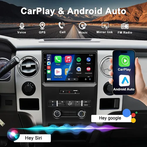 Miniatura 4 de Radio de coche 4G+64G para Ford F150 2009-2014: actualización Android 15 9 "pantalla táctil estéreo unidad principal inalámbrica CarPlay Android