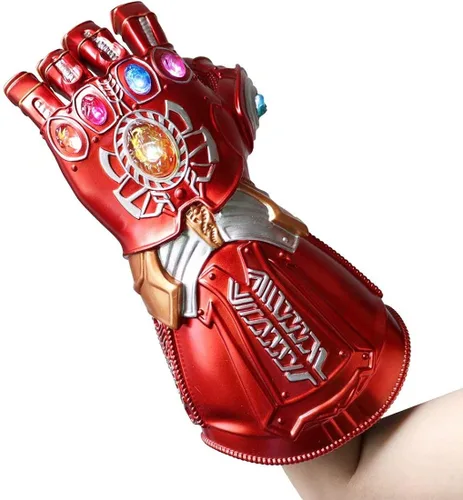 Miniatura 5 de Guantes de PVC con luces LED Thanos Infinity para el puño electrónico con baterías color dorado para adultos Cred Gloves Adultos talla única
