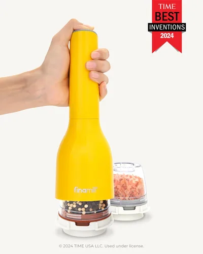 Miniatura 3 de FinaMill Molinillo de Especias Clásico a Batería – Juego de Molinillo de Sal y Pimienta Operado por Batería, Incluye 2 Cápsulas de Especias