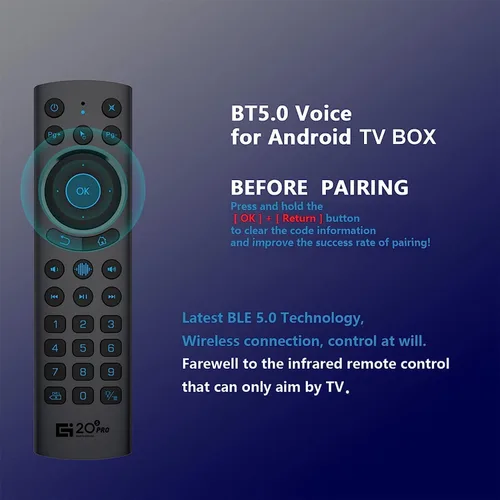 Miniatura 8 de G20BTS Plus Wireless Bluetooth 5.0 Control remoto retroiluminado por voz Soporte 2.4G Giroscopio USB IR Learning Control remoto para Android TV Box