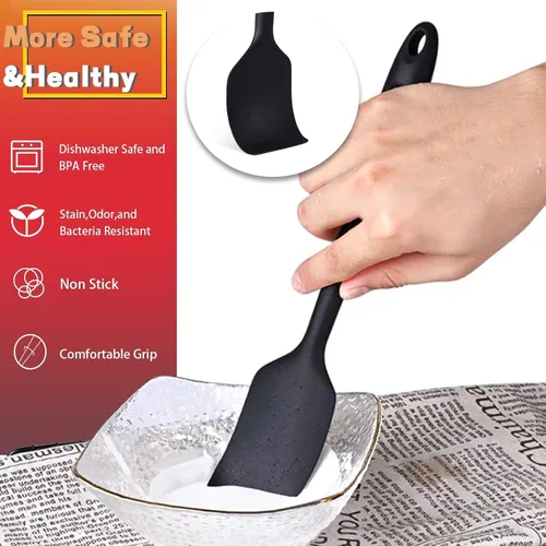 Miniatura 6 de 8 piezas de espátulas de silicona, espátulas antiadherentes de 8.5 pulgadas con núcleo de acero inoxidable, resistentes al calor hasta 500°F