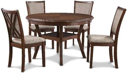 Miniatura 16 de New Classic Furniture Amy - Juego de mesa de comedor de 5 piezas, color beige y marrón