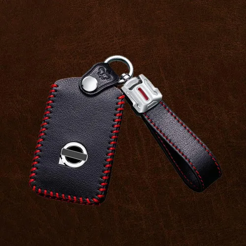 Miniatura 3 de 2022 Funda de llave de cuero para llavero de protección para Volvo XC40 XC60 XC90 S90 V90 Funda de llave inteligente con llaveros Accesorios Funda